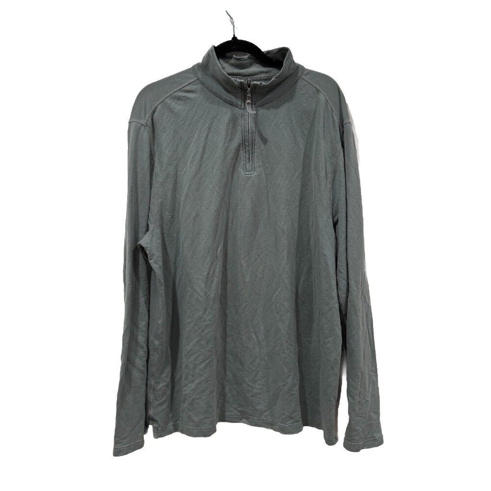 True Grit Quarter Zip Pullover Sweater Mens Size Xl Gray/blue  Stretch Stitch‎